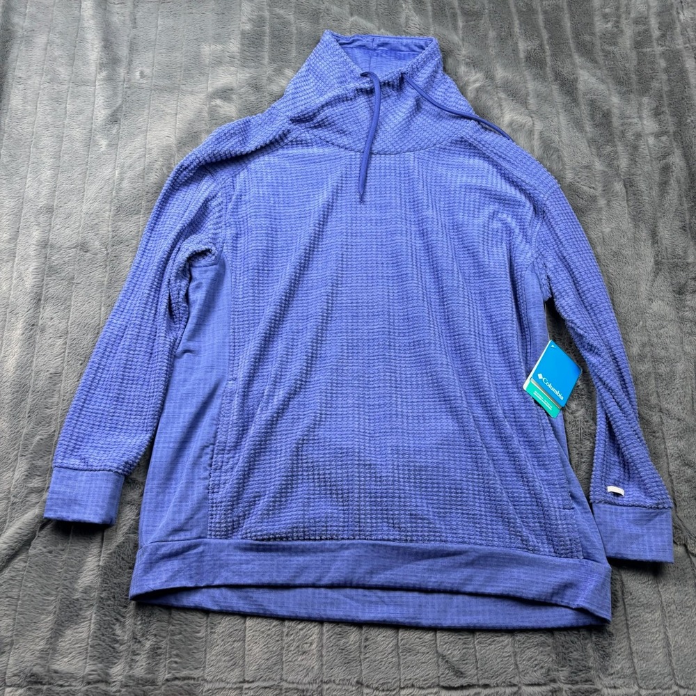 Columbia Crestone Ridge Pullover Purple Waffle Fleece Omni-Wick XL XK1540-516